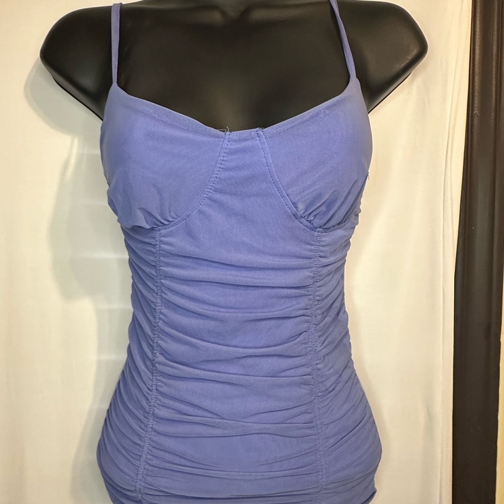 Stradivarius Small  Lavender Ruched Cami with Spaghetti Straps